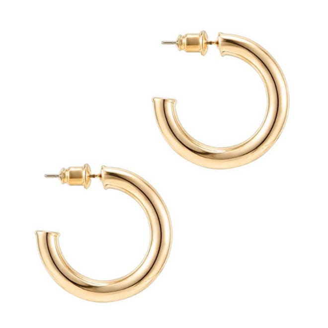 PAVOI Chunky Gold Open Hoop Earrings