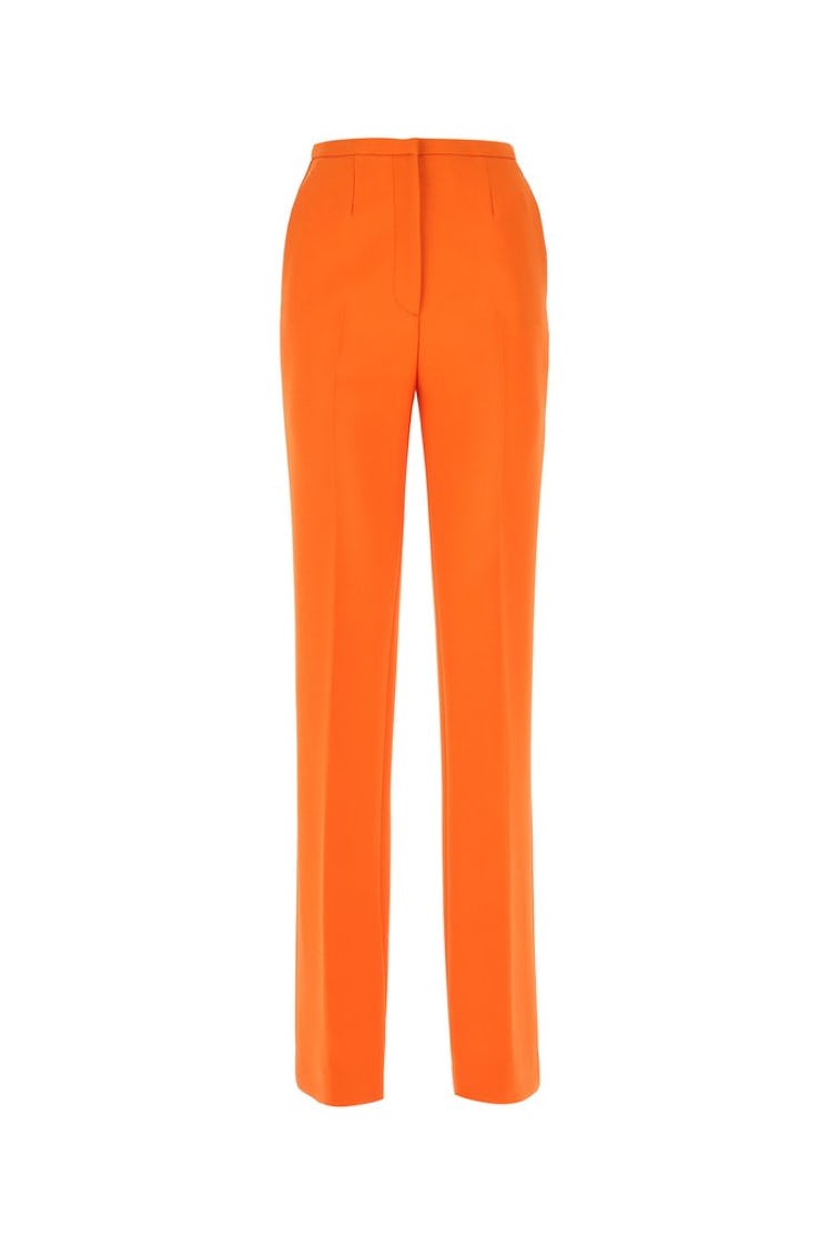 Orange tailored Palazzo pants from Prada, available to shop on Cettire.
