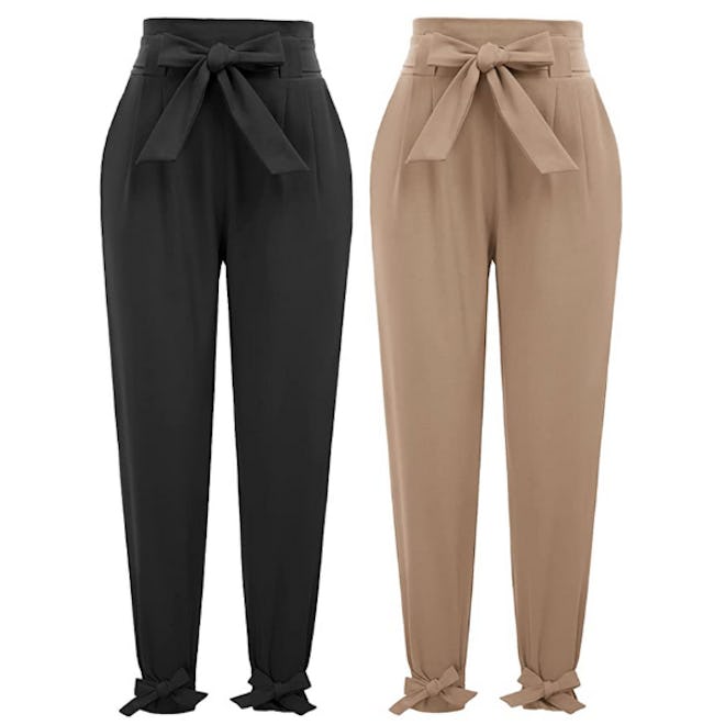 GRACE KARIN High Waist Pencil Pants with Bow-Knot (2 Pairs)