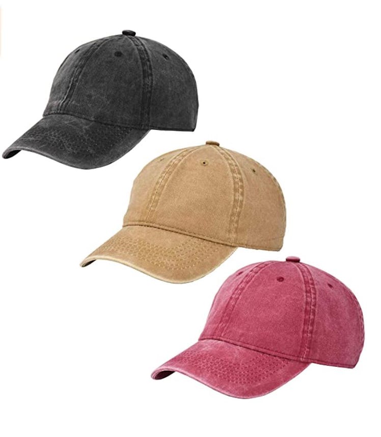 AOSMI Vintage Washed Adjustable Baseball Caps (3 Pack)