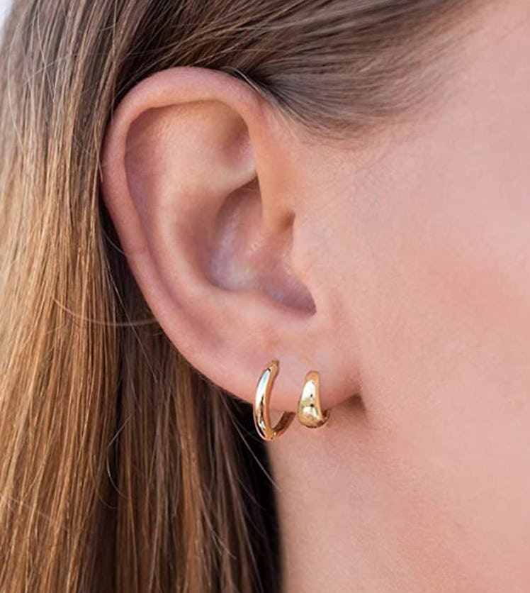ZEZHOMCHI 14k Gold Filled Hoop Earring (2 Pairs)