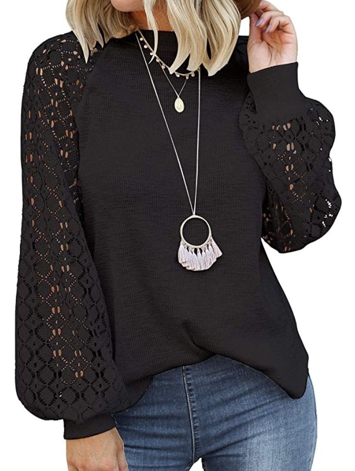MIHOLL Long Sleeve Lace Blouse