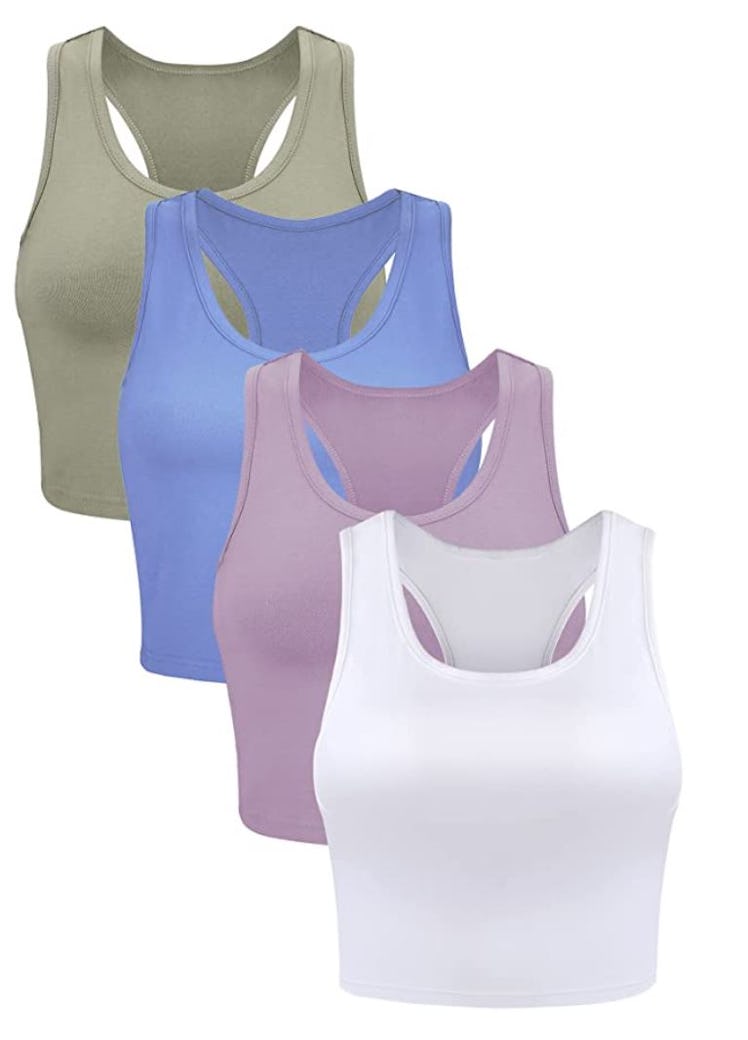 SATINIOR Racerback Cotton Tank (4 Pieces)