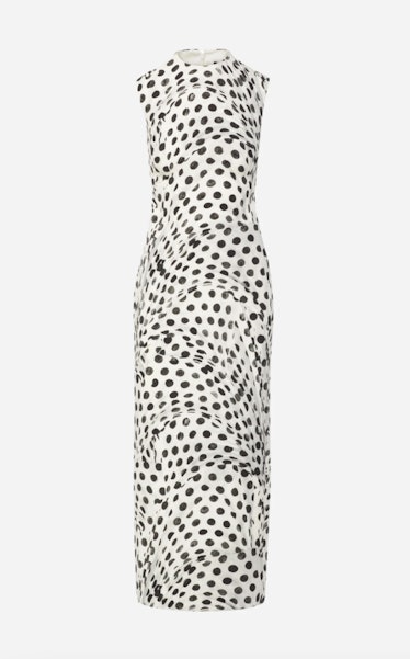 Brandon Maxwell's sleeveless polka dot Audrey Sheath dress. 