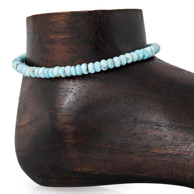 Fine jewelry: Jacquie Aiche Small Smooth Amazonite Beaded Anklet