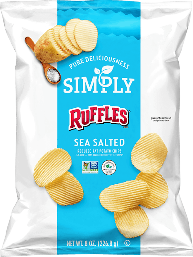 SIMPLY RUFFLES® Sea Salted Reduced Fat Potato Chips