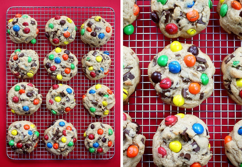 peanut butter cookies with peanut butter m&ms