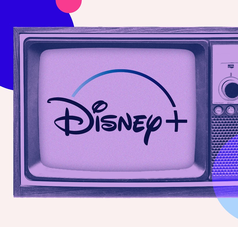 Disney+'s logo on a TV set