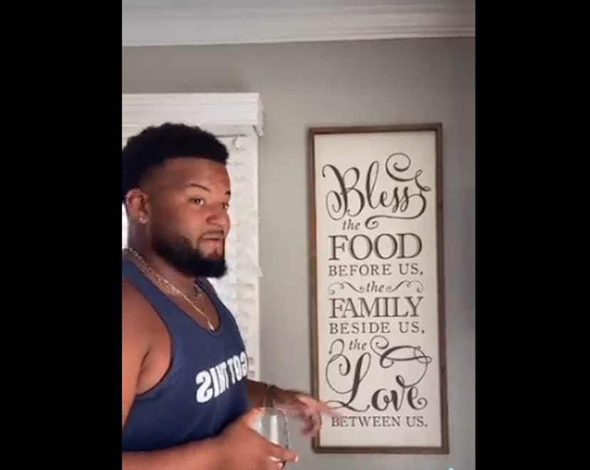 a man gives a tour of his "white mother's home" on tiktok