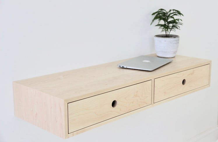 Floating Desk in Solid Maple