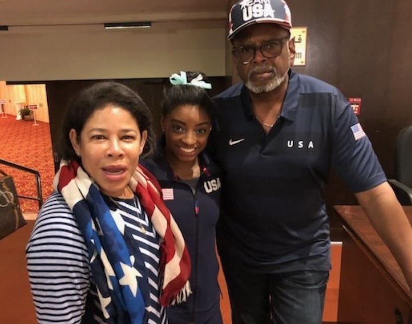 Simone and her parents in a photo posted on Instagram on July 25, 2021.