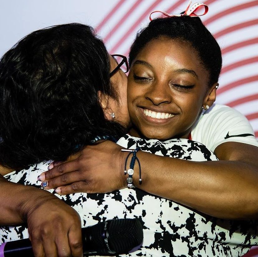 Simone hugs her mother in this photo posted on July 14, 2021 on Instagram. 