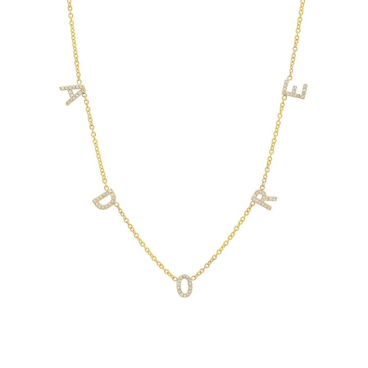 Original Diamond Spaced Letter Necklace from BYCHARI.