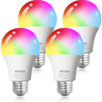 Peteme Smart WiFi Alexa Light Bulb (4-Pack)