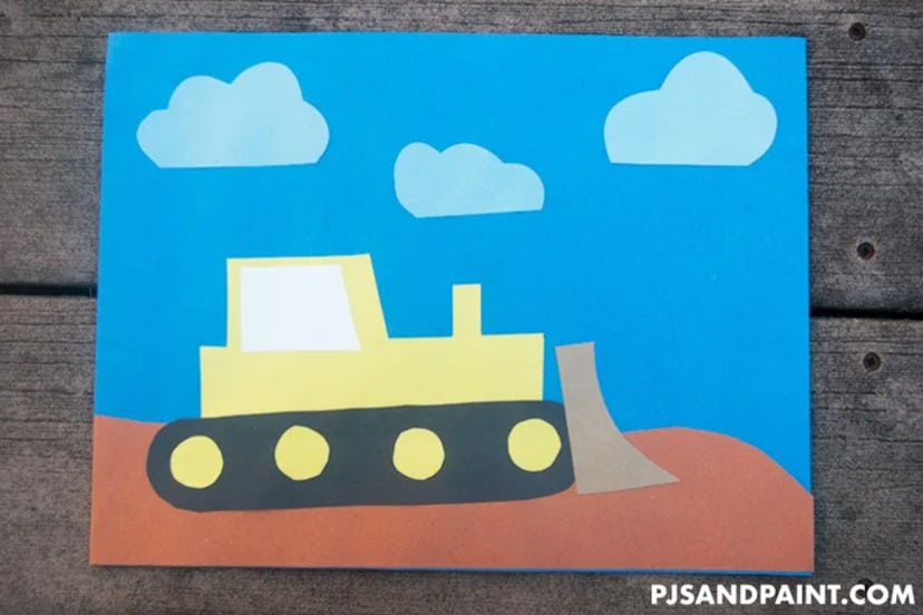 A paper bulldozer is a fun construction paper craft to make. 
