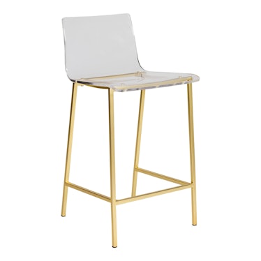 Clear Acrylic And Gold Morris Counter Stools Set Of 2