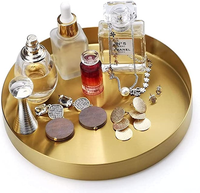 FREELOVE Round Gold Serving Trays