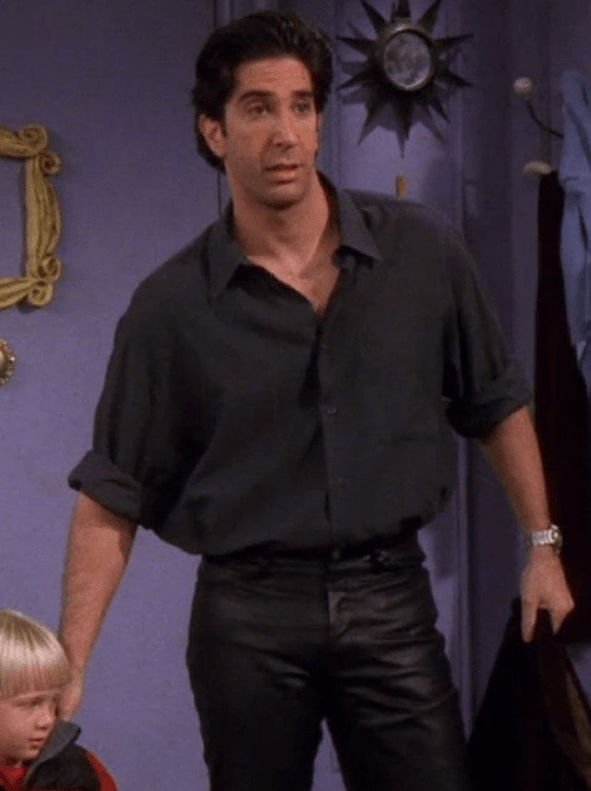 See the guy outfits from 'Friends' that epitomize '90s fashion, from layered tees and dad jeans to v...