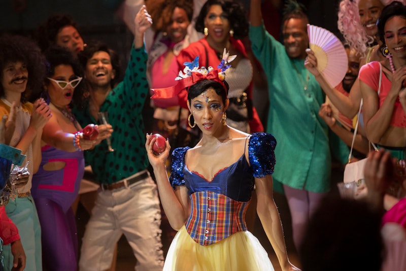 Pose star Blanca Rodriguez played by MJ RODRIGUEZ pictured wearing a snow white costume at a ball