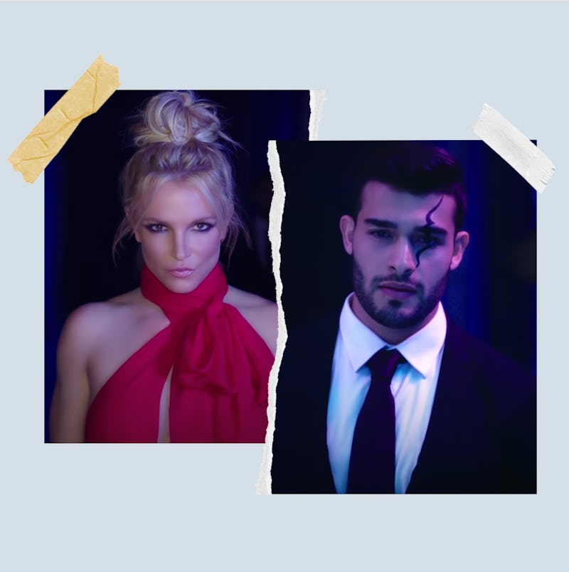 Britney Spears and Sam Asghari in the "Slumber Party" music video.
