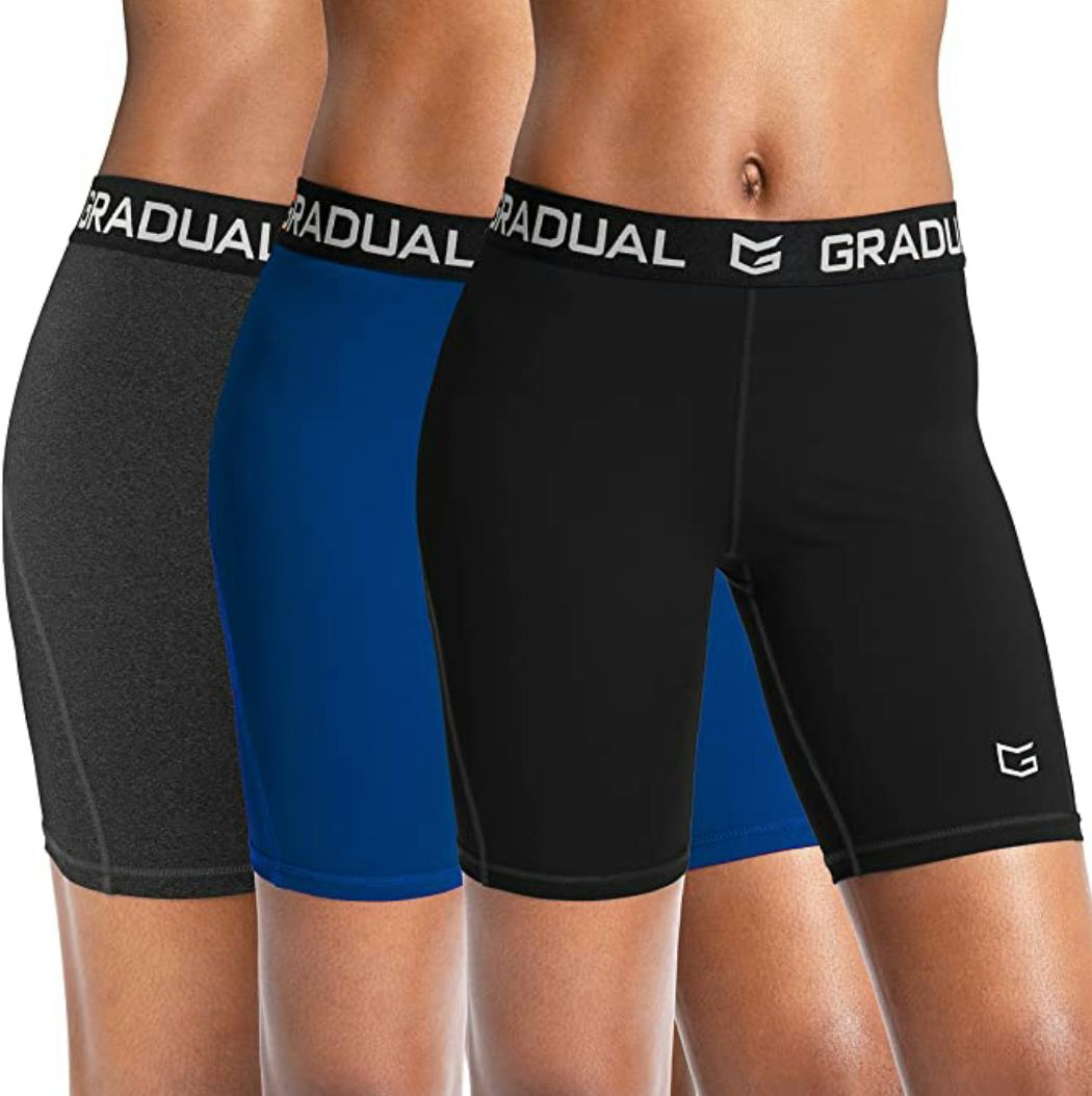 G Gradual Spandex Compression Volleyball Shorts (3-Pack)