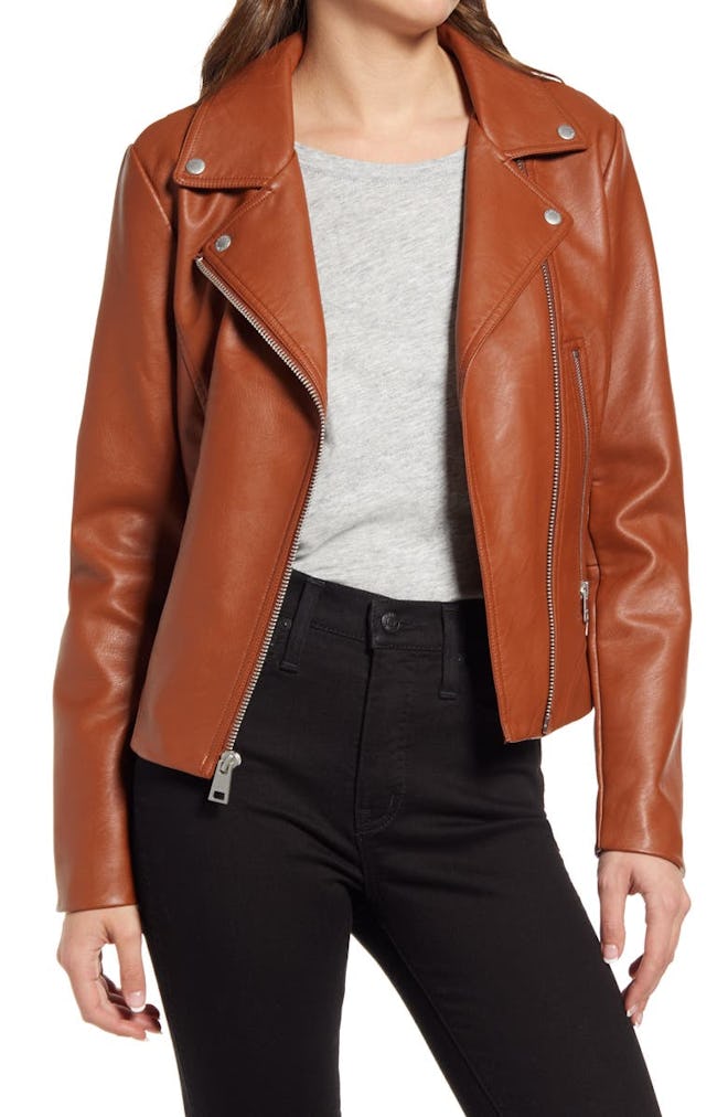 Women's Faux Leather Moto Jacket from Levi's, available on Nordstrom's Anniversary Sale.