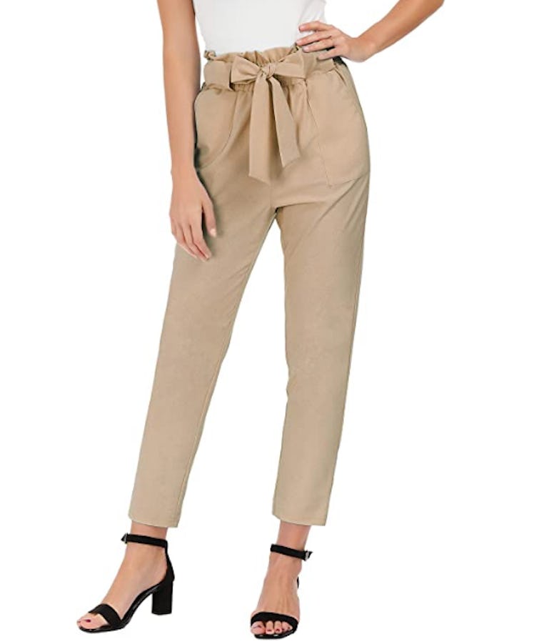 GRACE KARIN Cropped Paper Bag Waist Pants