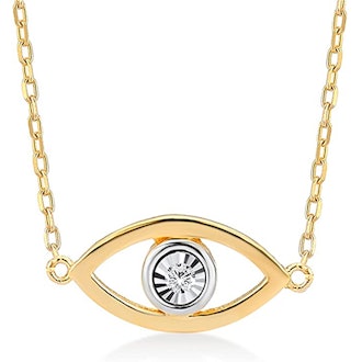 GELIN Solid Gold And Diamond Evil Eye Pendant Necklace