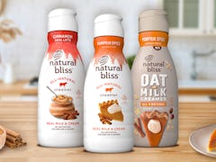 Natural Bliss' new Pumpkin Spice Oat Milk Creamer is perfect for fall.