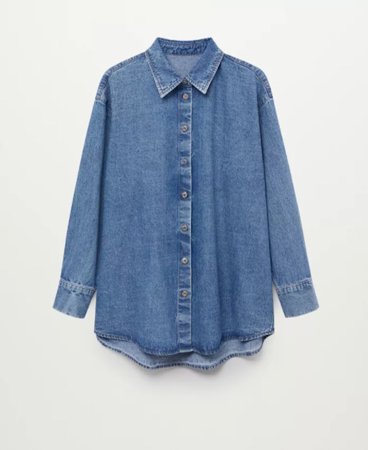 Oversize Denim Shirt In Medium Blue 