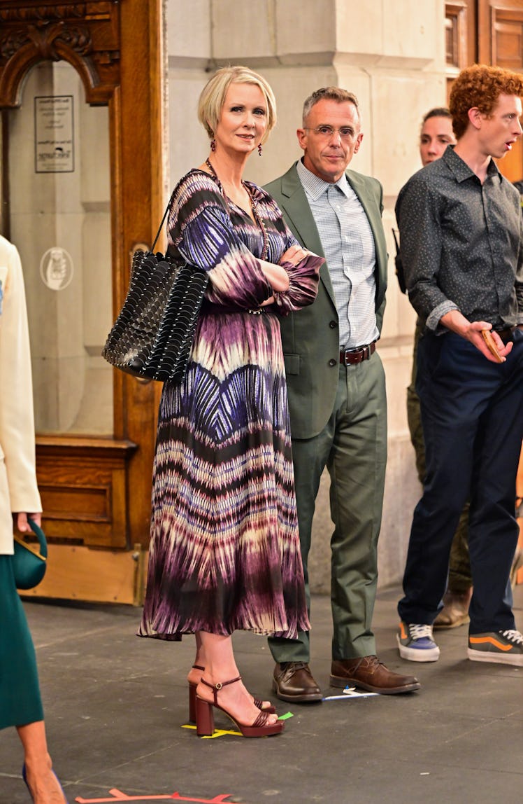 Cynthia Nixon on the set of 'And Just Like That'