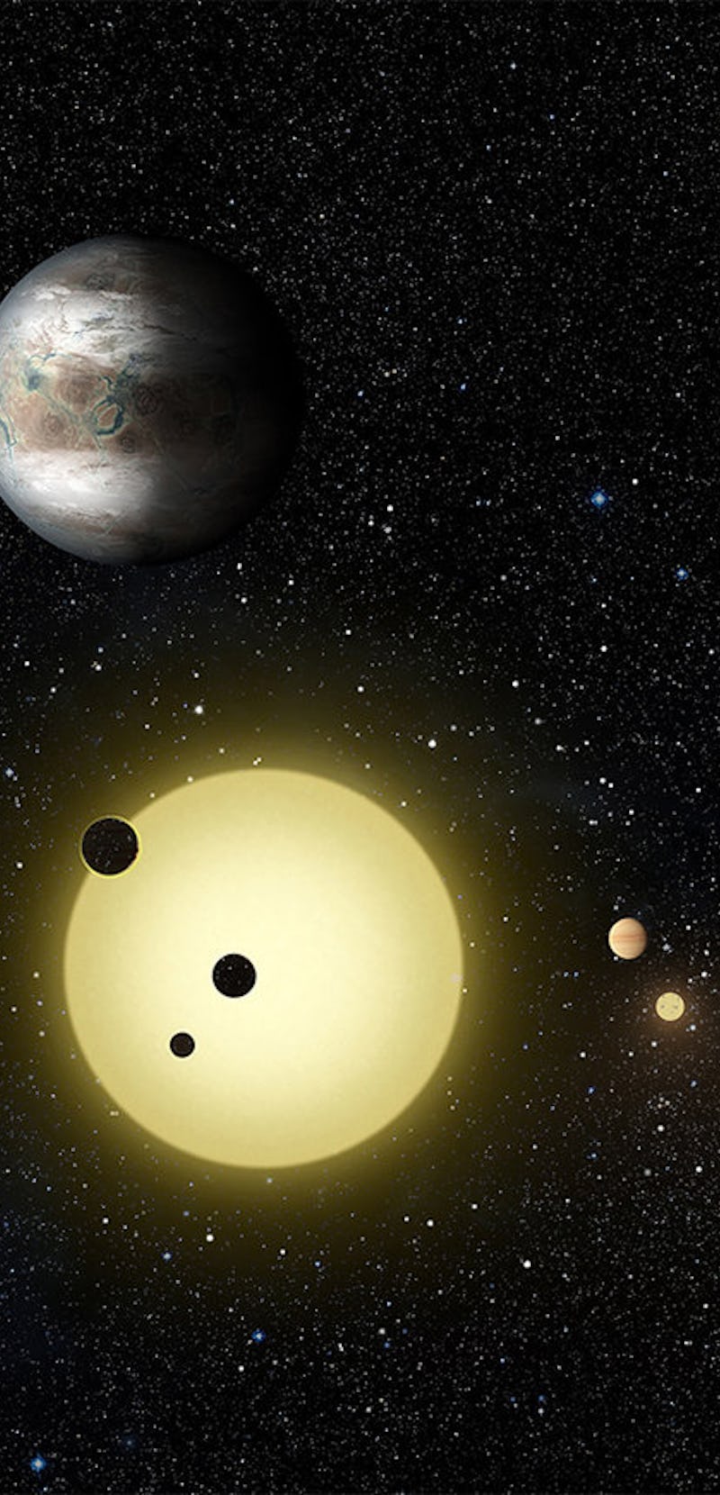 An illustration of exoplanets in the universe.
