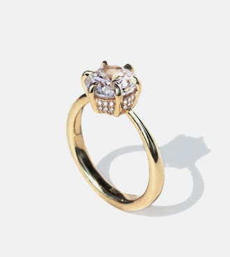 KATKIM's Diamond Arena Engagement Ring with a 360 hidden halo. 