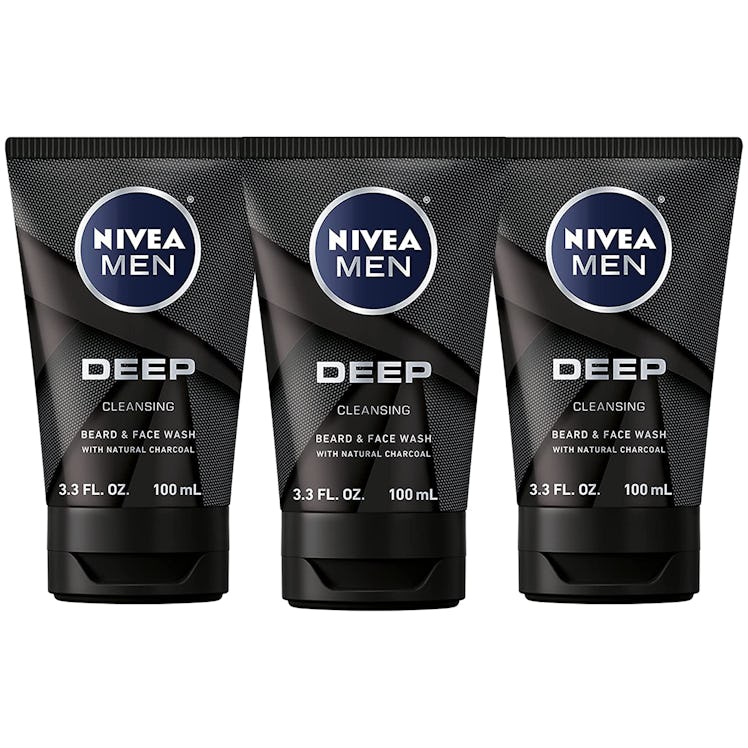 Nivea Men Deep Cleansing Beard and Face Wash, 3.3 oz. (3-Pack)