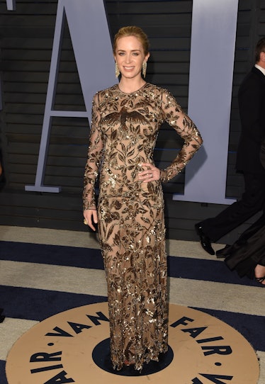 Emily Blunt at the 2018 Vanity Fair Oscars Party.