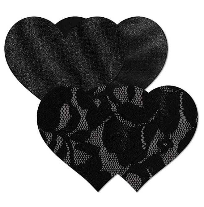 Nippies Black Heart Waterproof Self Adhesive Nipple Pasties (2 Pairs)