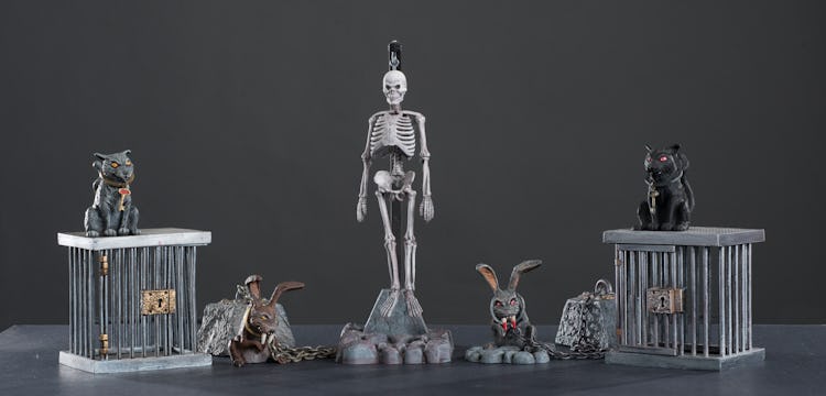 Eabbit, cat, and skeleton Monster Scenes model kit add-ons