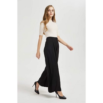 Tronjori High Waist Wide Leg Palazzo Pants