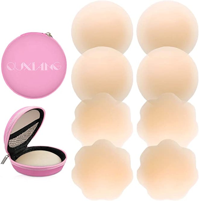 QUXIANG Reusable Adhesive Silicone Nipple Covers (4 Pairs)