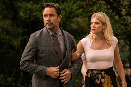 CHARLES ESTEN as WARD CAMERON and CAROLINE ARAPOGLOU as ROSE CAMERON in OUTER BANKS Season 2