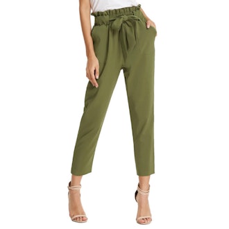 GRACE KARIN Cropped Paper Bag Waist Pants