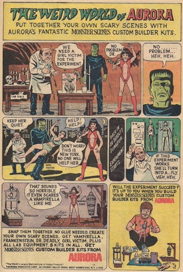 Comic book ad for Monster Scenes referencing Kitty Genovese