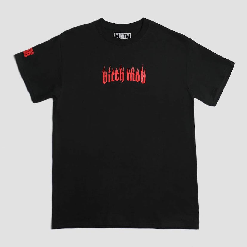 Bitch Mob Flames T-Shirt Black