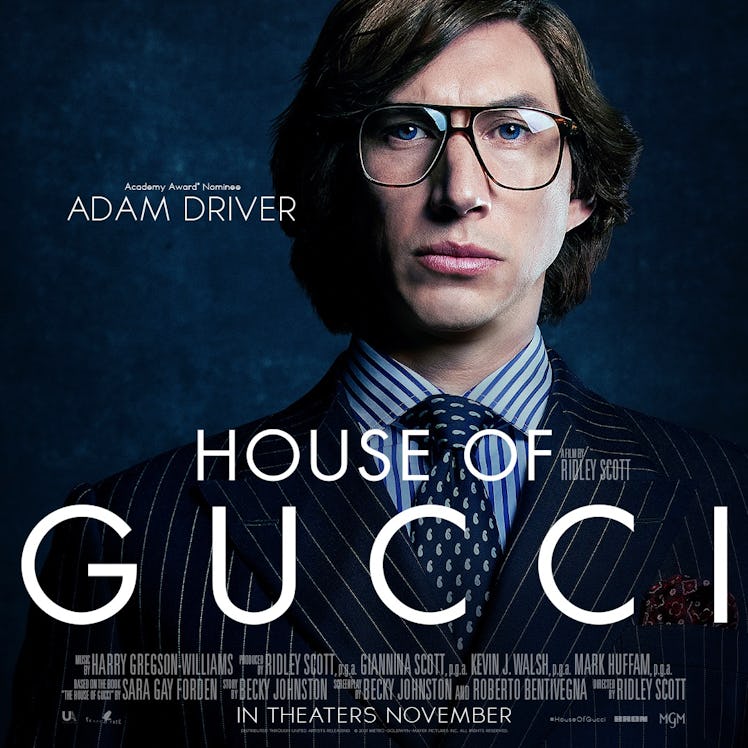 Adam Driver in House of Gucci poster. 