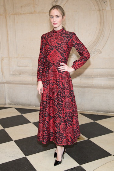 Emily Blunt, 2018 Dior Couture Show'da.
