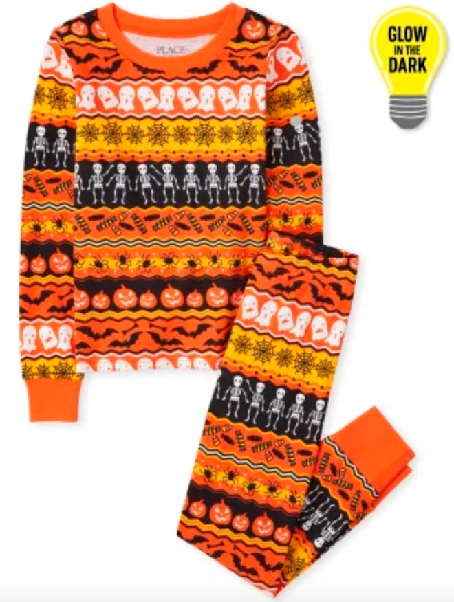 Unisex Matching Family Glow Halloween Fairisle Snug Fit Cotton Pajamas