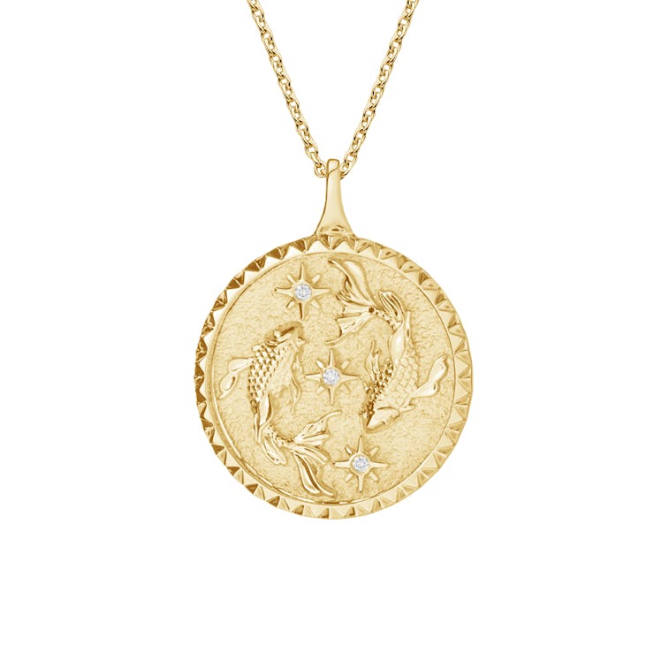 Pisces Diamond Pendant in 14k Yellow Gold from Brilliant Earth.