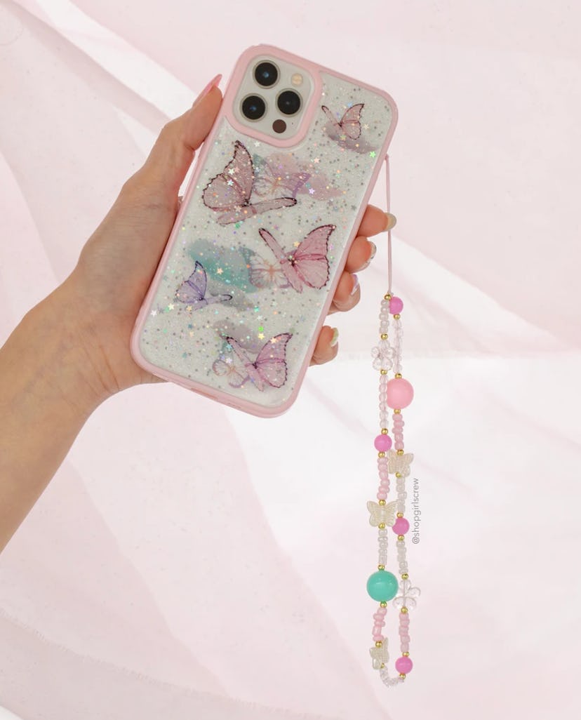 Butterfly Tingles Beaded Phone Charm