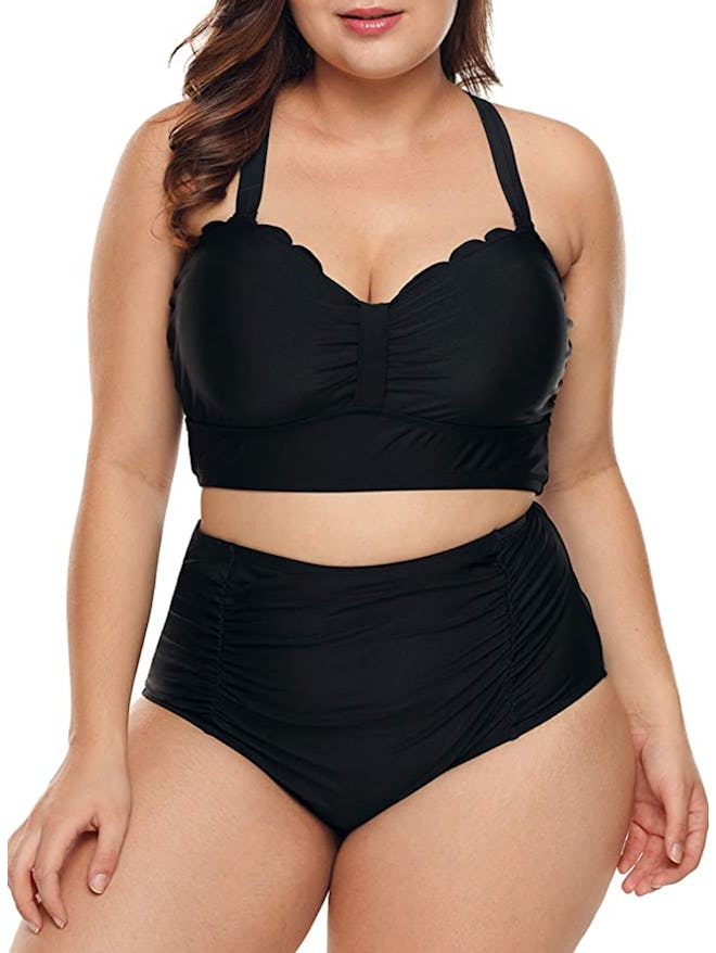 Dearlove Women's Plus-Size High-Waisted Bikini 