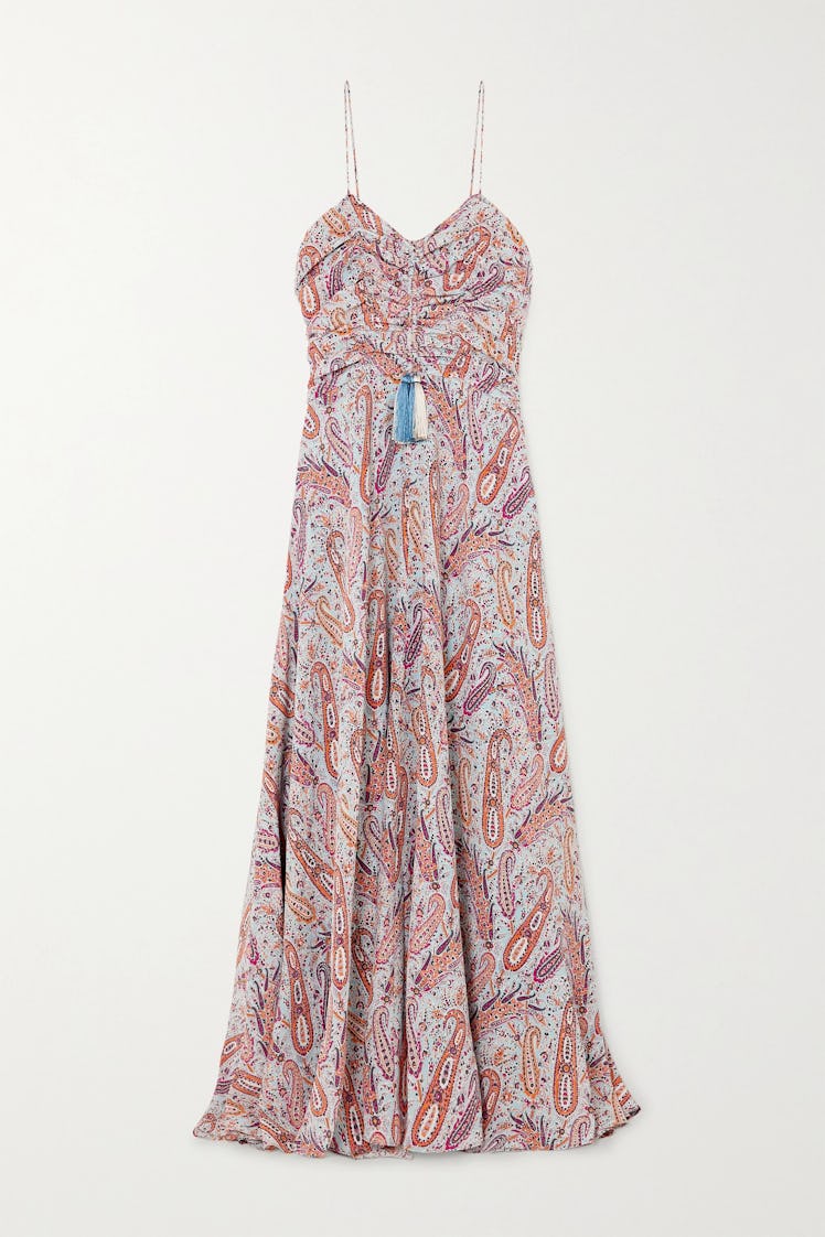 Tasseled paisley-print silk crepe de chine maxi dress from ETRO, available on Net-a-Porter.